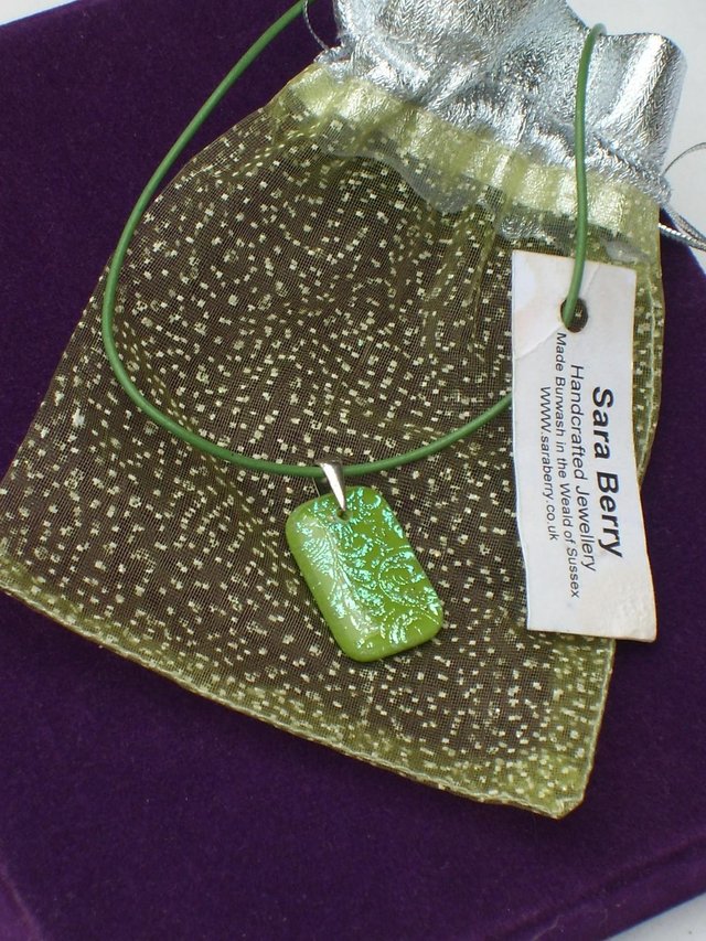 Image 3 of Sara Berry Artisan 925 Silver & Glass Pendant Necklace