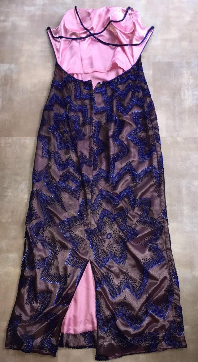 Image 3 of Purple/Blue Maxi Cross-Over Slip Dress - Size 8 (never worn)