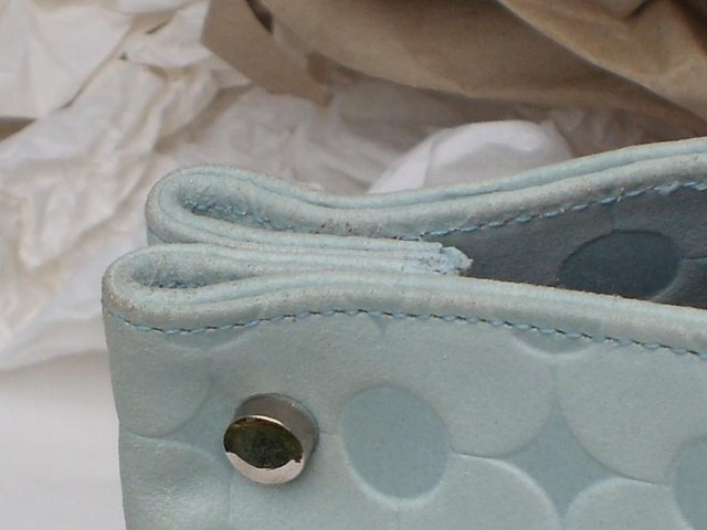 Image 2 of ALEXA JAY Powder Blue Leather Grab Bag/Handbag