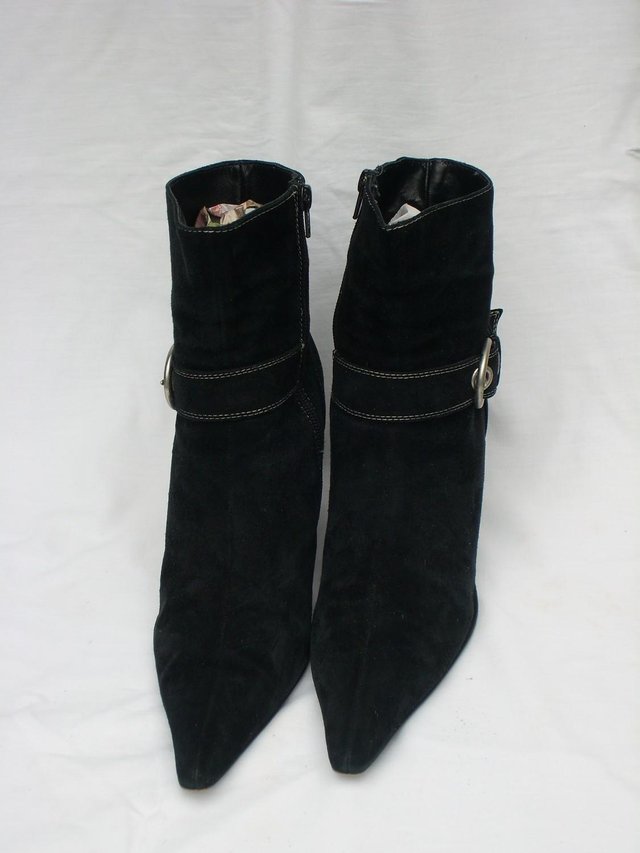 Image 2 of ZAGO & MARCHIORI Black Suede Ankle Boots – Size 7/40