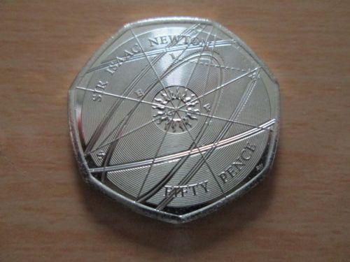Preview of the first image of 2017 Isaac Newton 50p coin.