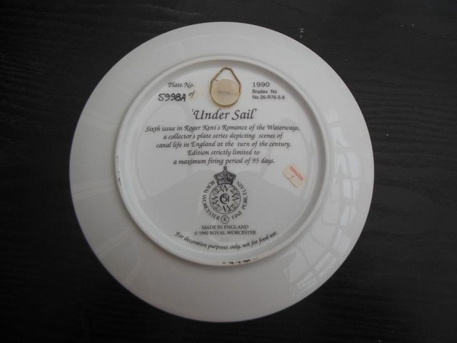 Image 2 of Collectable Royal Worcester 'Under Sail' Decorative Plate No