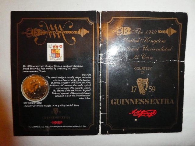 Image 2 of Guinness Tercentenary of the Bill of Rights Coin