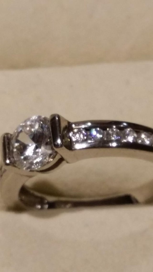 Preview of the first image of Sterling Silver Round Cubic Zirconia Ring - NEW.