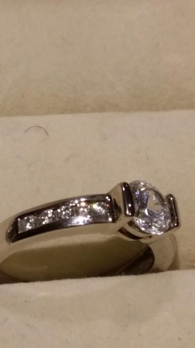 Image 2 of Sterling Silver Round Cubic Zirconia Ring - NEW