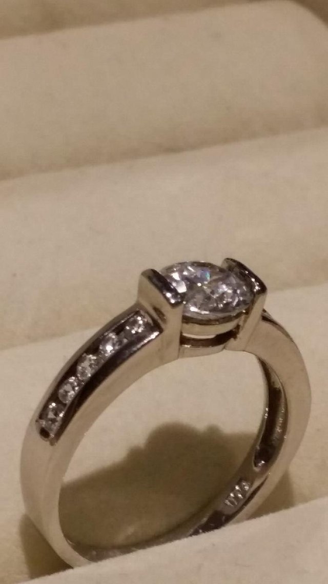 Image 3 of Sterling Silver Round Cubic Zirconia Ring - NEW