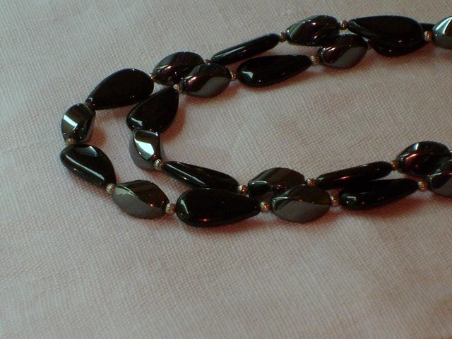 Preview of the first image of Mid Length Hematite Necklace NEW.