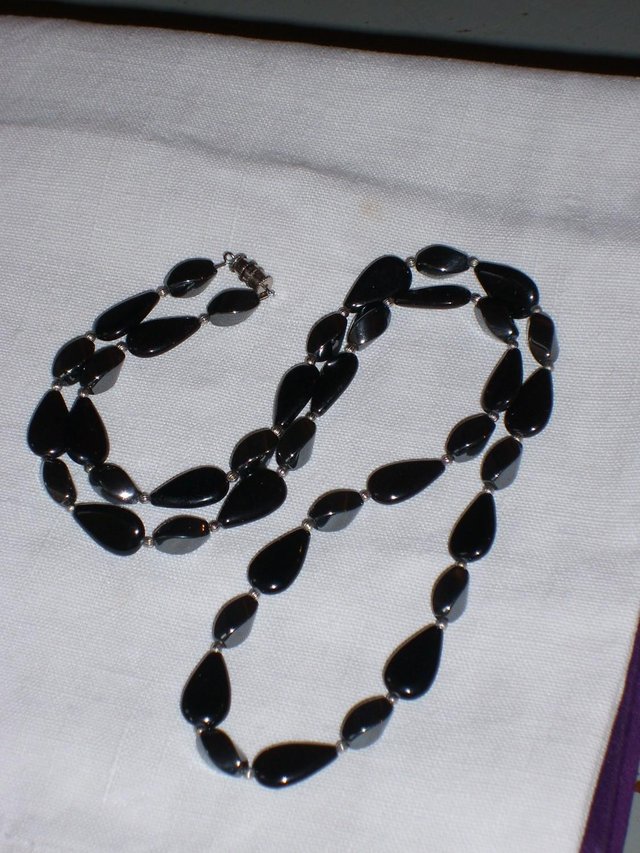 Image 3 of Mid Length Hematite Necklace NEW