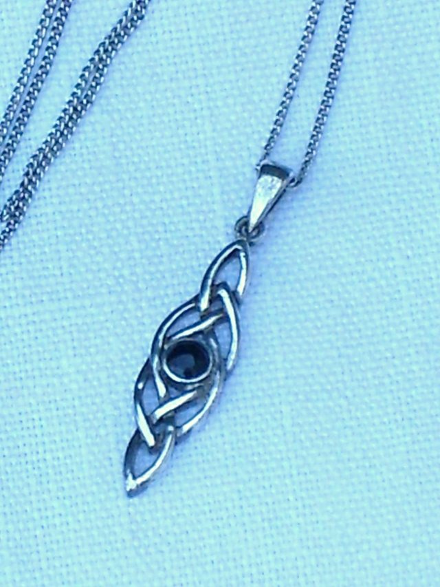 Preview of the first image of 925 Sterling Silver Celtic Knot Necklace.