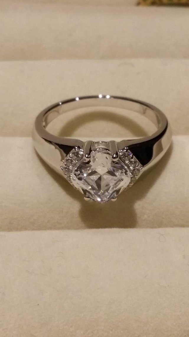 Preview of the first image of Sterling Silver Radiant Cut Cubic Zirconia - NEW.