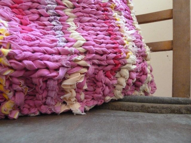Image 3 of Hand knitted #pinkcycled Cushion Cover
