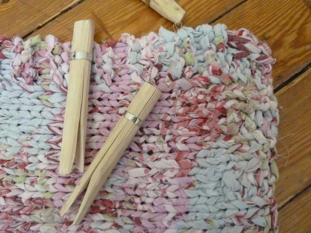 Image 2 of Hand knitted rag rug for #pinkcycled