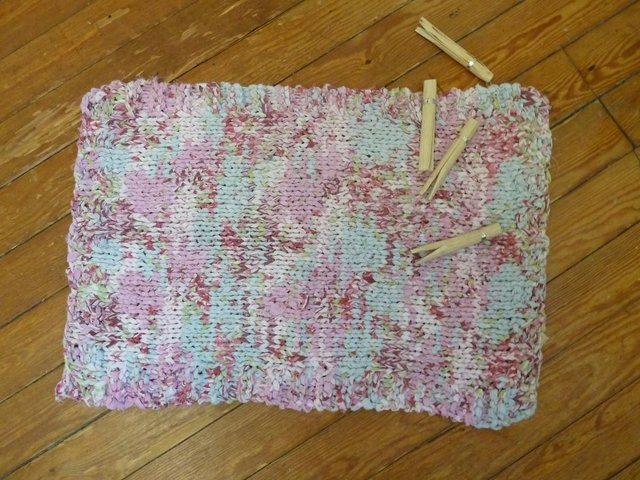 Image 3 of Hand knitted rag rug for #pinkcycled