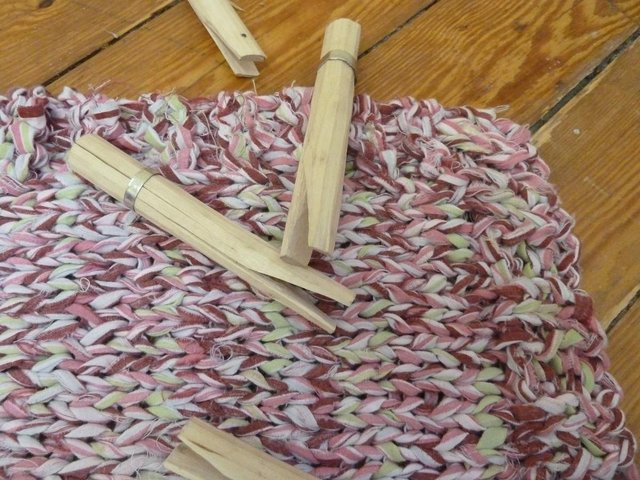 Image 2 of #pinkcycled Hand-knitted Rag Rug