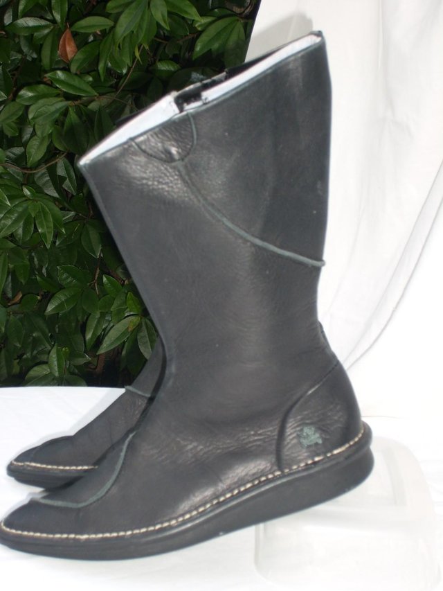 Preview of the first image of EL NATURALISTA Black Leather Boots – Size 5/38 NEW.
