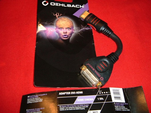 Preview of the first image of DVI - HDMI ADAPTER CABLE Oehlbach Super quality.