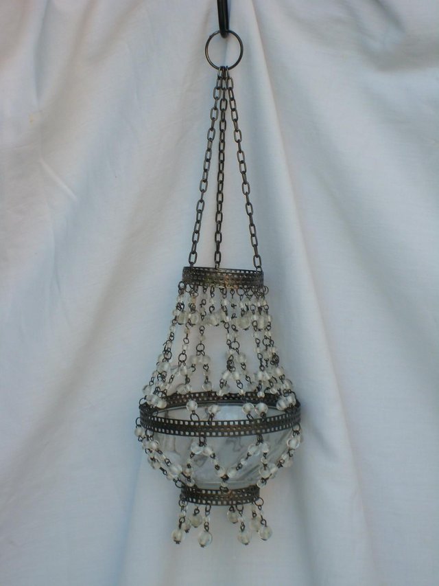 Preview of the first image of Moroccan Style Metal & Bead Tea Light Lantern.