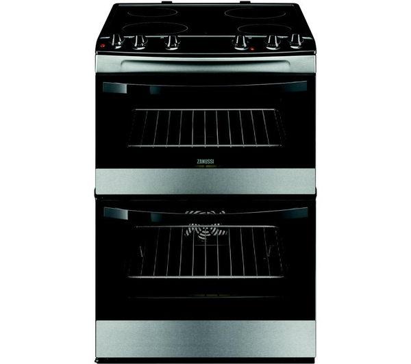 Preview of the first image of ZANUSSI 60CM BLACK/STEEL ELECTRIC COOKER-DOUBLE OVEN-NEW-WOW.