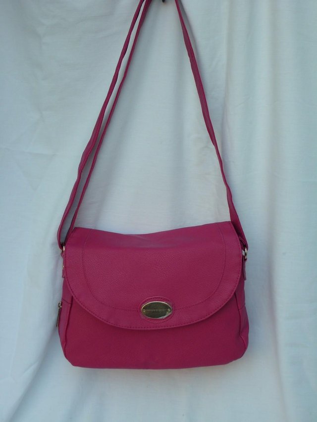 Preview of the first image of NATHALIE ANDERSEN Hot Pink Shoulder Handbag NEW.