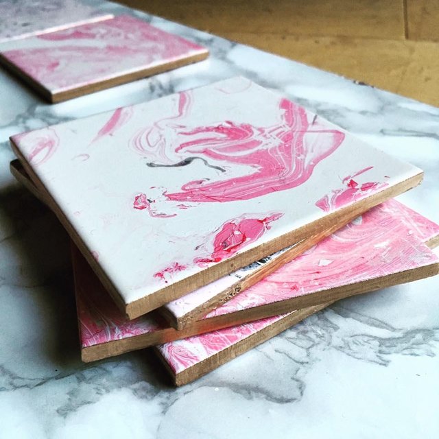 Preview of the first image of #PinkCycled Tile Coasters..