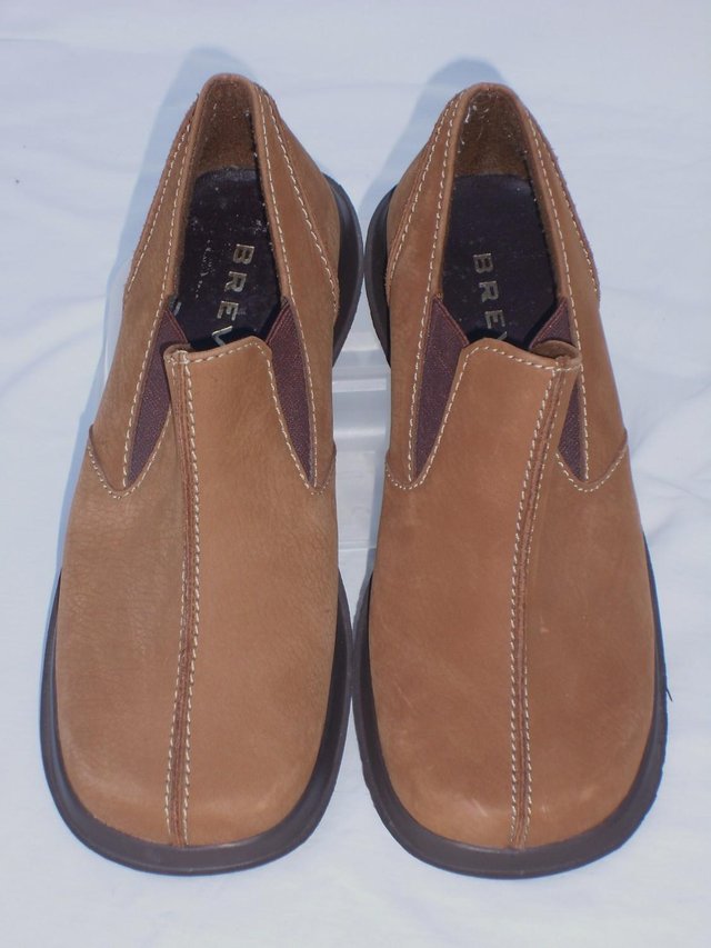 Image 2 of BREVITT Tan Suede Slip On Shoes NEW – Size 5/38