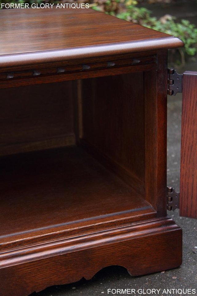Image 56 of AN OLD CHARM TUDOR BROWN OAK TV CABINET CUPBOARD TABLE STAND
