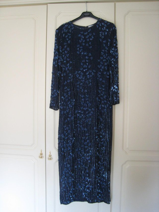 Image 2 of Blue sequined evening party\prom\cruise dress size 14-16