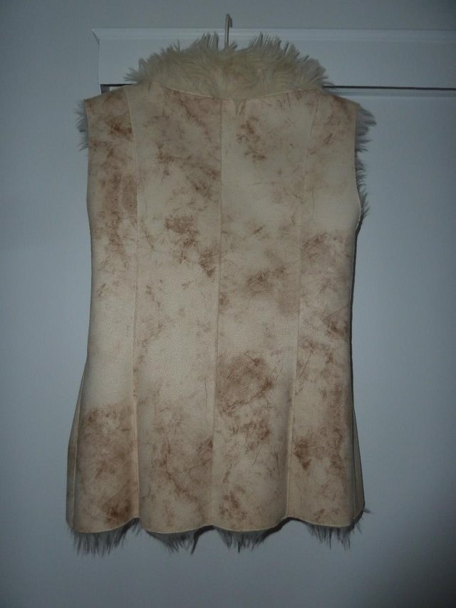 Image 2 of Designer fur lined sleeveless jacket size 14