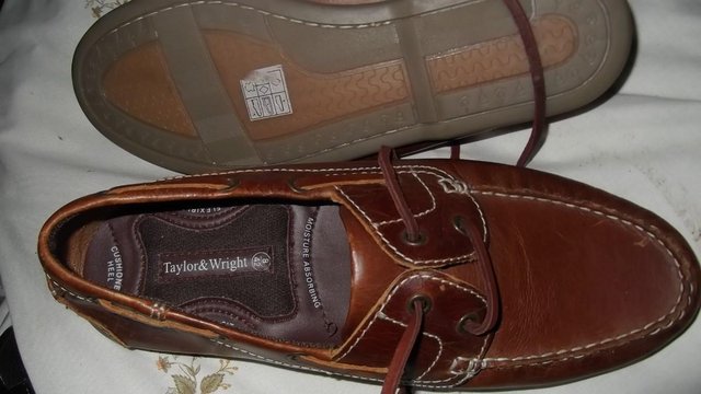 Preview of the first image of Mochacin Leather uppers shoes size 8.