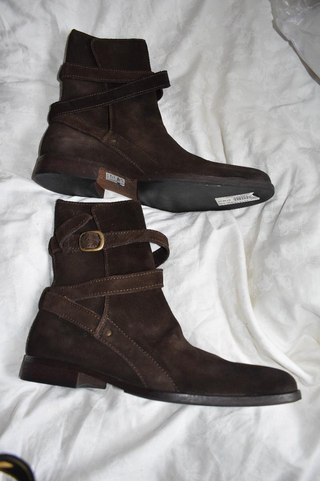 Image 3 of Mens All Saints Dakota Brown Suede Boots size 7 As new