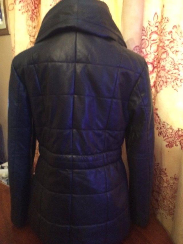 Image 2 of PLANET black leather jacket UK size 8