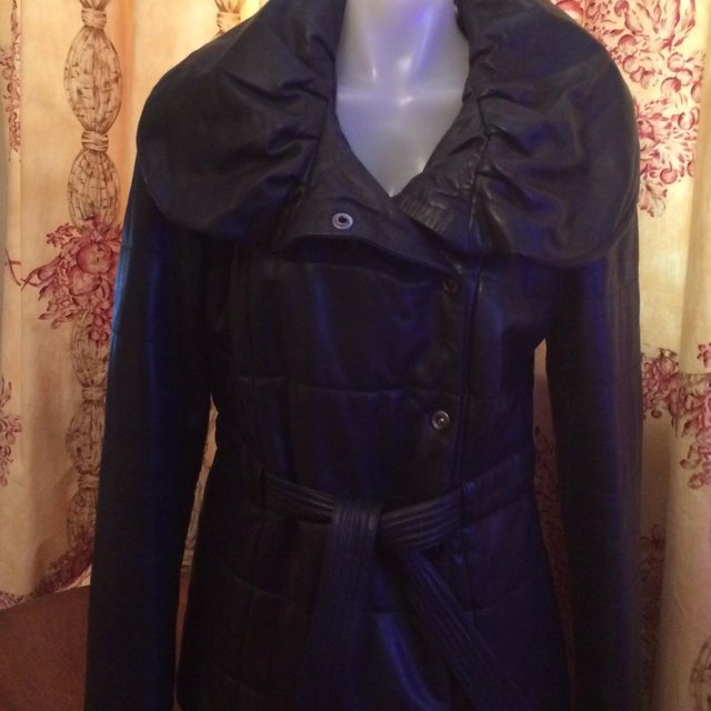 Image 3 of PLANET black leather jacket UK size 8
