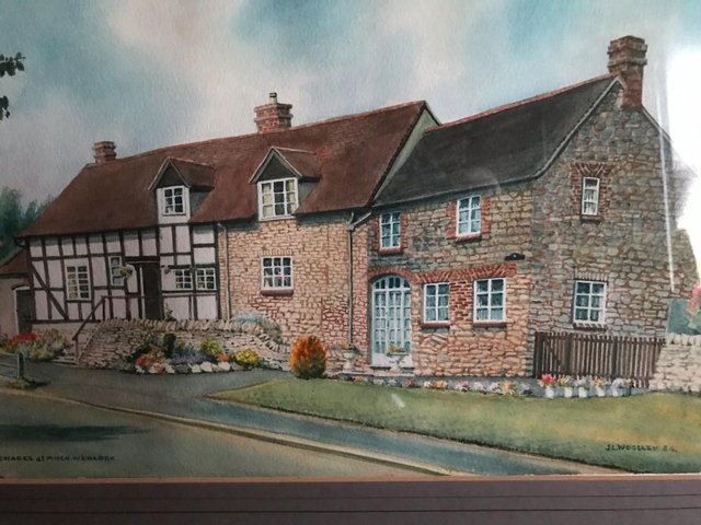 Preview of the first image of ORIGINAL WATERCOLOUR OF 'COTTAGES AT MUCH WENLOCK'  1984..