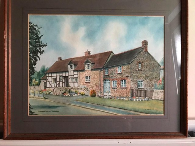 Image 3 of ORIGINAL WATERCOLOUR OF 'COTTAGES AT MUCH WENLOCK'  1984.