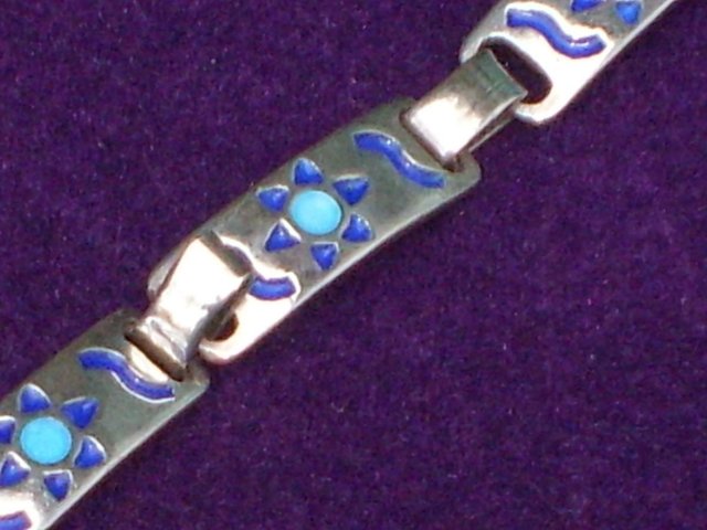 Preview of the first image of 925 Sterling Silver Bracelet With Enamelling.