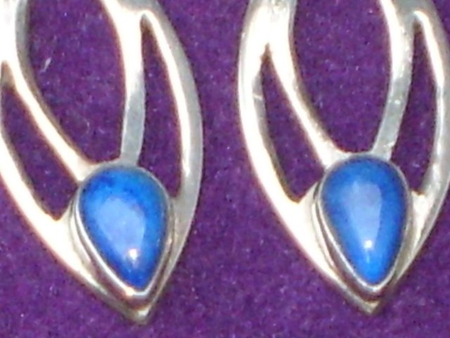 Image 2 of 925 Sterling Silver Lapis Lazuli Earrings