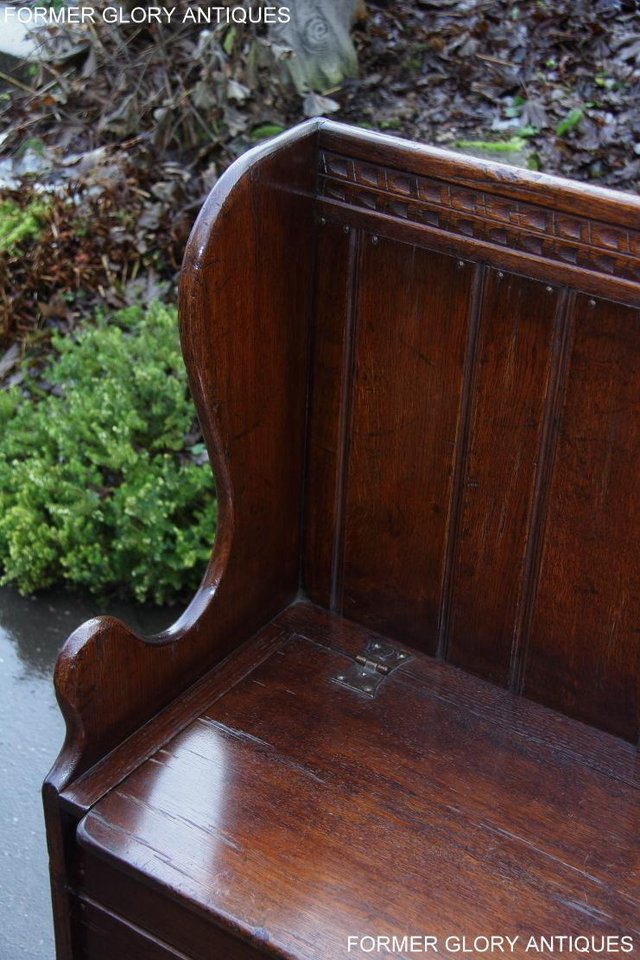 Image 5 of A TITCHMARSH AND GOODWIN OAK MONKS BENCH BOX SETTLE ARMCHAIR