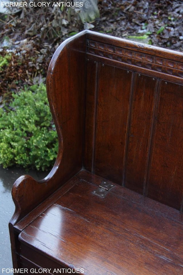 Image 60 of A TITCHMARSH AND GOODWIN OAK MONKS BENCH BOX SETTLE ARMCHAIR