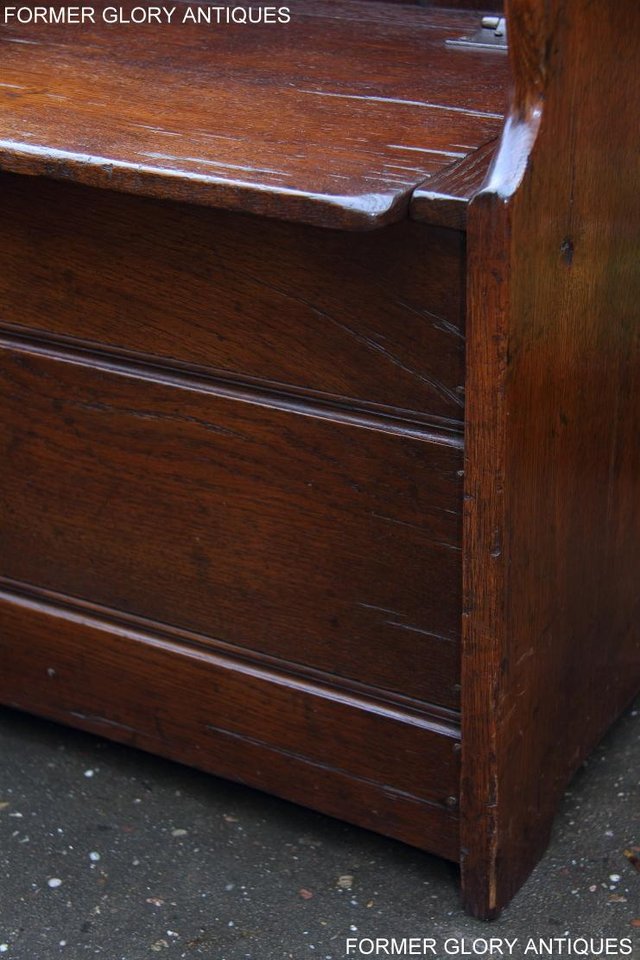 Image 68 of A TITCHMARSH AND GOODWIN OAK MONKS BENCH BOX SETTLE ARMCHAIR