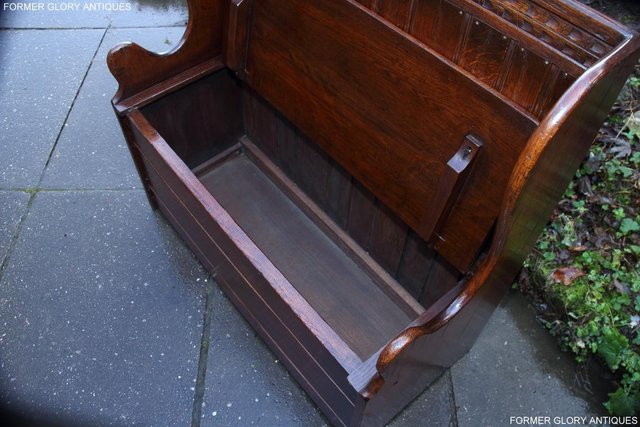 Image 70 of A TITCHMARSH AND GOODWIN OAK MONKS BENCH BOX SETTLE ARMCHAIR