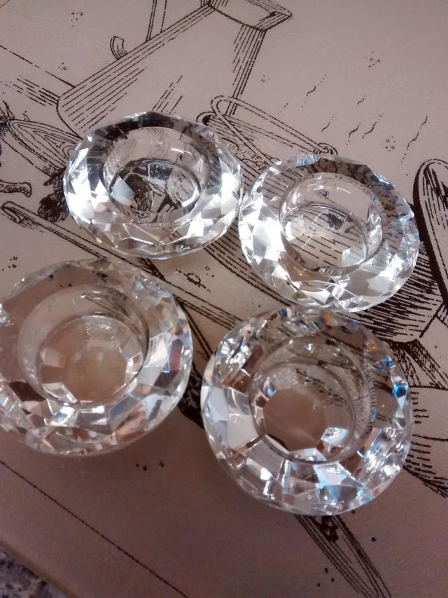 Preview of the first image of Cut Glass Tea light Holders.
