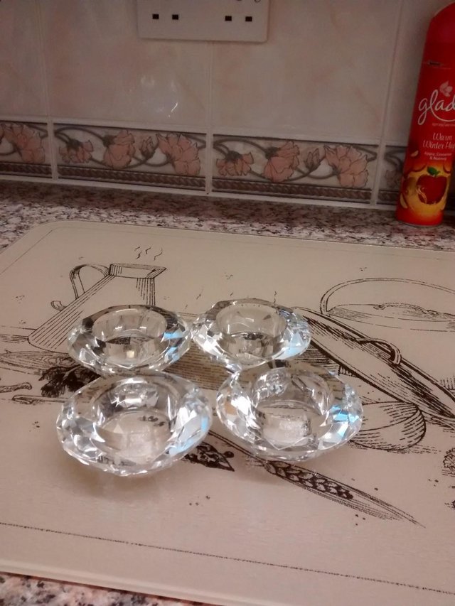Image 2 of Cut Glass Tea light Holders