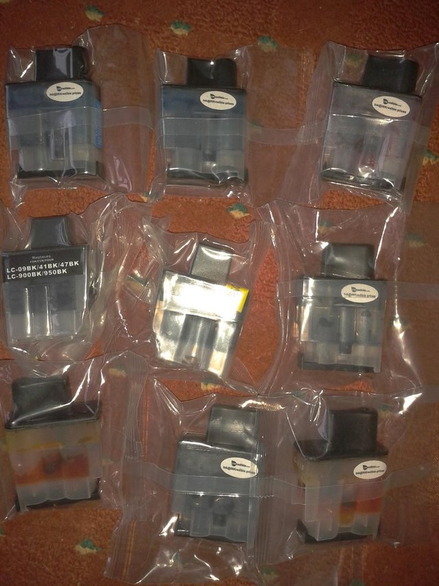 Preview of the first image of 9 Brother ink cartridges, fresh and sealed, B-LC-09BK /C/Y/M.