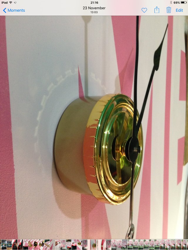 Preview of the first image of #pinkcycled clock art showpiece.