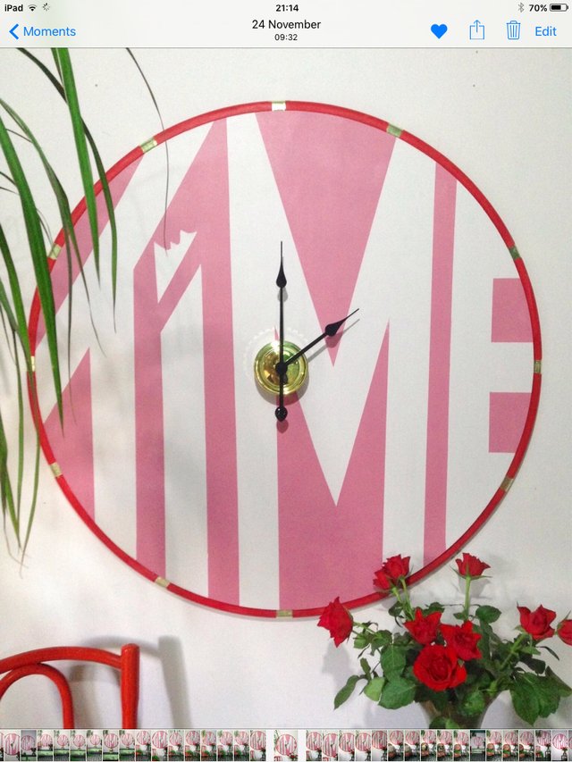 Image 3 of #pinkcycled clock art showpiece