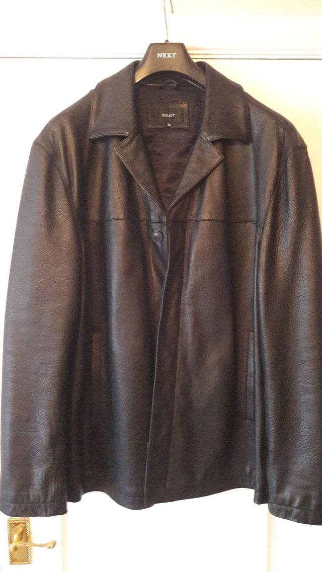 Image 2 of Mens dark brown Leather Coat...............