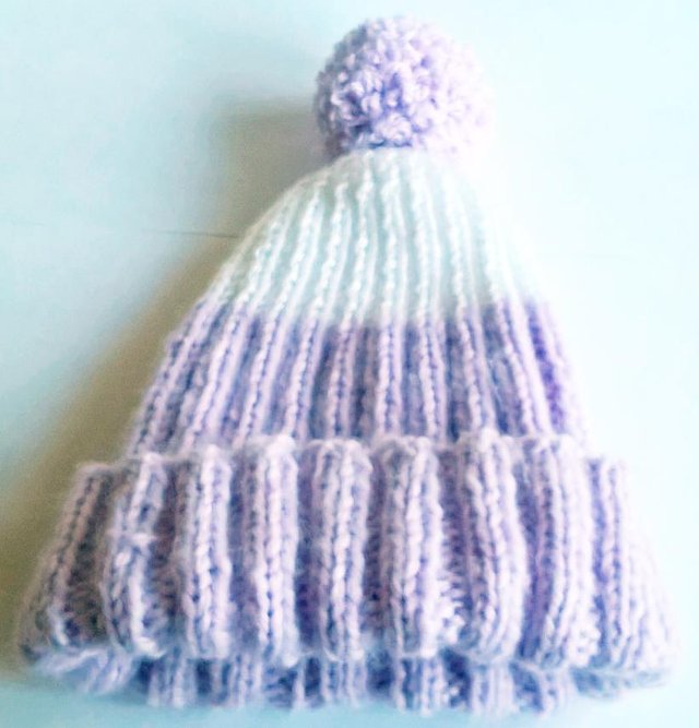 Image 3 of Hand Knitted Baby Hat with Pom-Pom - 3-6 months - New