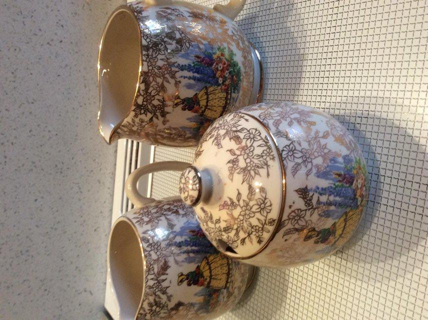 Preview of the first image of Two vintage  Sadler milk jugs and sugar bowl..