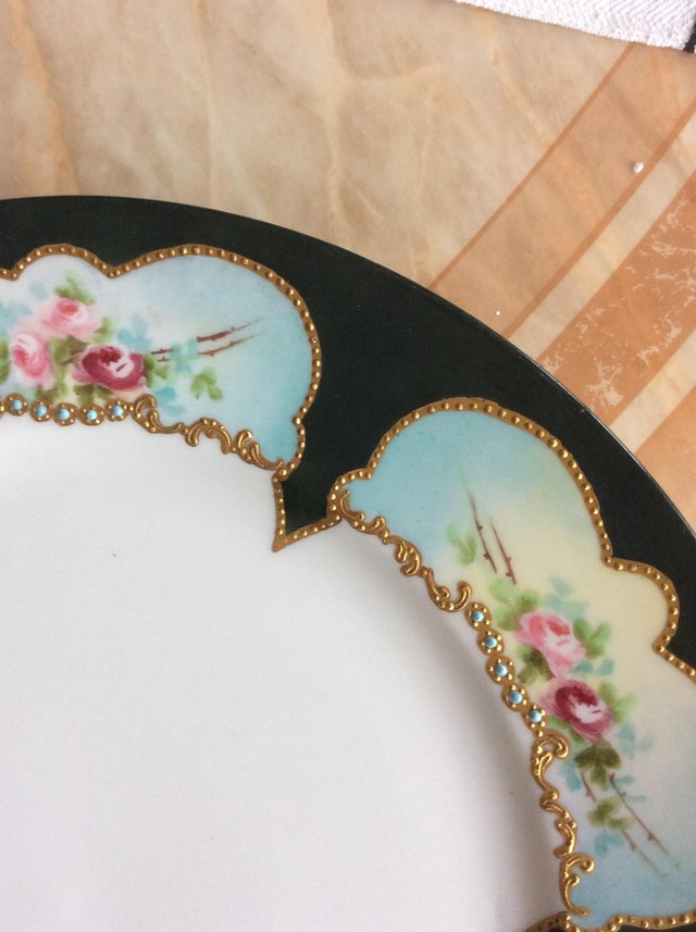 Image 3 of Antique French china plate signed  F.V Greenstreet