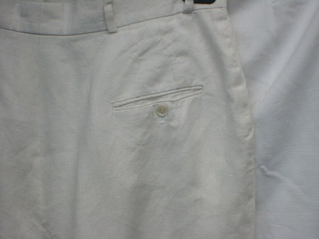 Image 2 of PAMELA M FLORIDA White Linen Trousers – Size 16